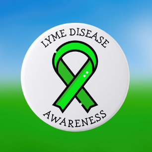 Lyme Disease Awareness Ribbon 7.5 Cm Round Badge