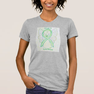 Lyme Disease Awareness Ribbon Angel Custom Shirt