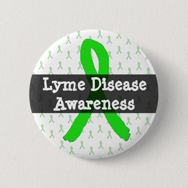 Lyme Disease Awareness Ribbon Button (Front)