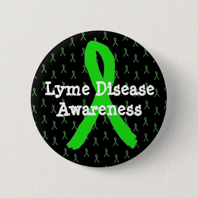 Lyme Disease Awareness Ribbon Button (Front)