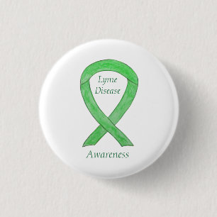 Lyme Disease Awareness Ribbon Custom Art Pin