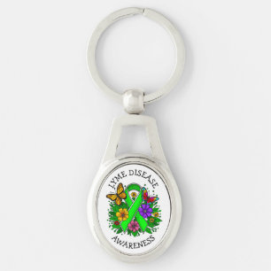 Lyme Disease Awareness Ribbon Key Ring