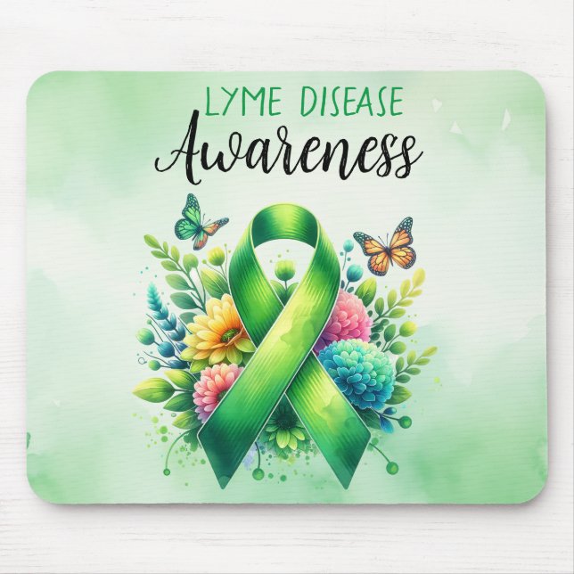 Lyme Disease Awareness Ribbon Mouse Pad (Front)