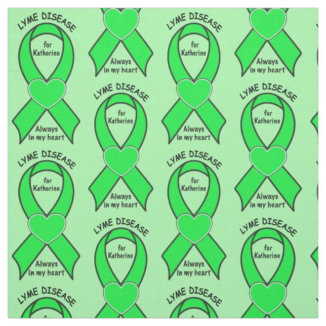 Lyme Disease Awareness Ribbon Name Customisable Fabric (Swatch)