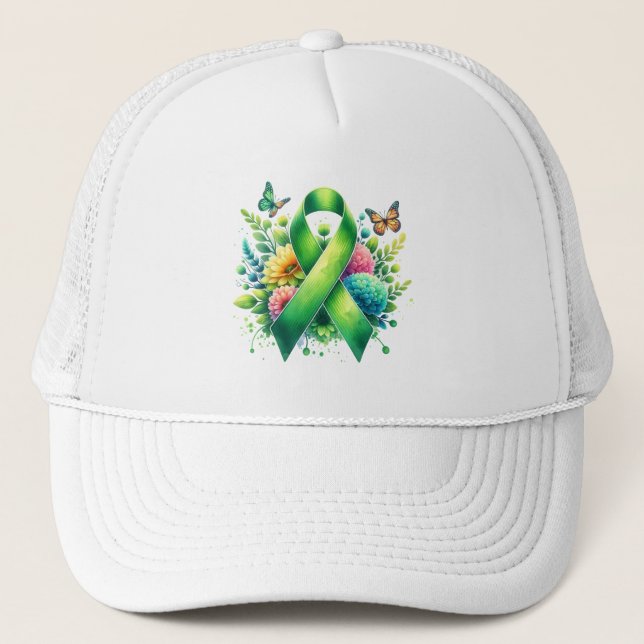 Lyme Disease Awareness Ribbon Trucker Hat (Front)