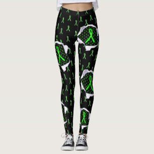 Lyme Disease Awareness Ribbons Leggings Black