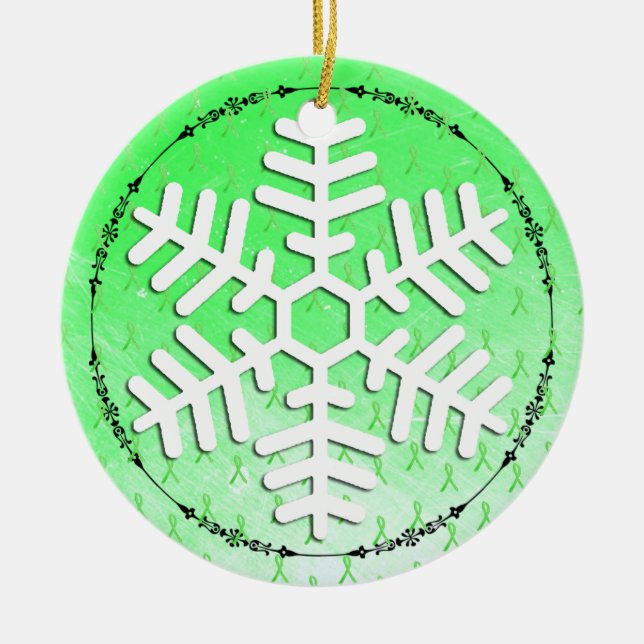 Lyme Disease Awareness Ribbons Ornament (Front)