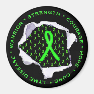 Lyme Disease Awareness Ribbons Stickers Magnet