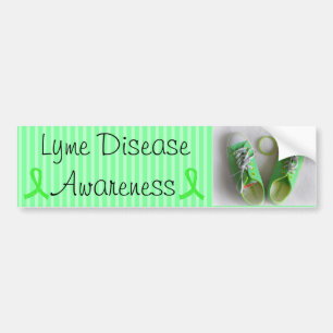 Lyme Disease Awareness Shoes and Bracelet Bumper Sticker