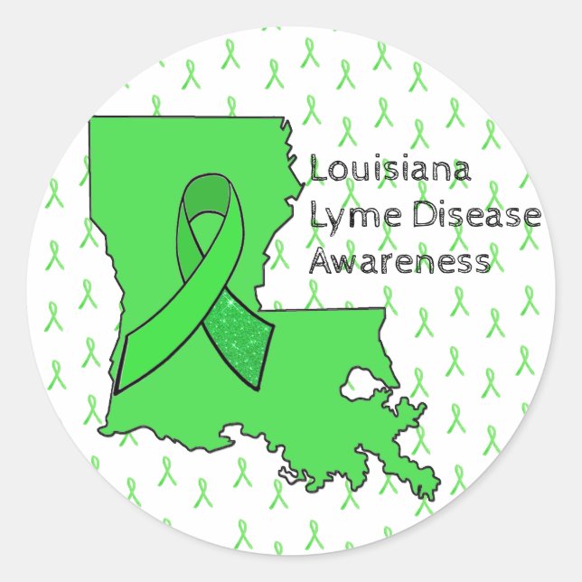 Lyme Disease Awareness Stickers for Louisiana (Front)
