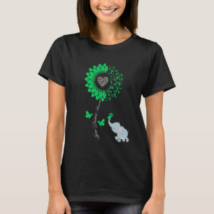 Lyme Disease Awareness Sunflower Elephant Butterfl T-Shirt