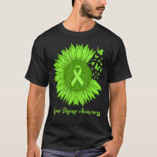 Lyme Disease Awareness Sunflower Green Ribbon Borr T-Shirt