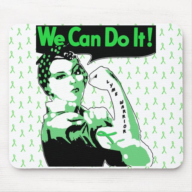 Lyme Disease awareness "We Can Do It" Mouse Pad (Front)