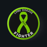 Lyme Disease Fighter Ribbon Black Button<br><div class="desc">Lyme Disease Fighter Ribbon Black Button for awareness and support for people with lyme disease.</div>