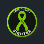Lyme Disease Fighter Ribbon Black Button<br><div class="desc">Lyme Disease Fighter Ribbon Black Button for awareness and support for people with lyme disease.</div>