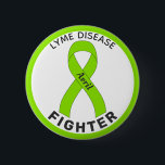 Lyme Disease Fighter Ribbon White Button<br><div class="desc">Lyme Disease Fighter Ribbon White Button for awareness and support for people with lyme disease.</div>