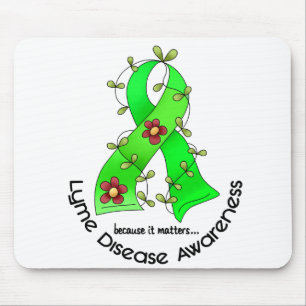 Lyme Disease Flower Ribbon 1 Mouse Pad