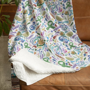 Lyme Disease, Green Ribbon Awareness Fleece Blanket