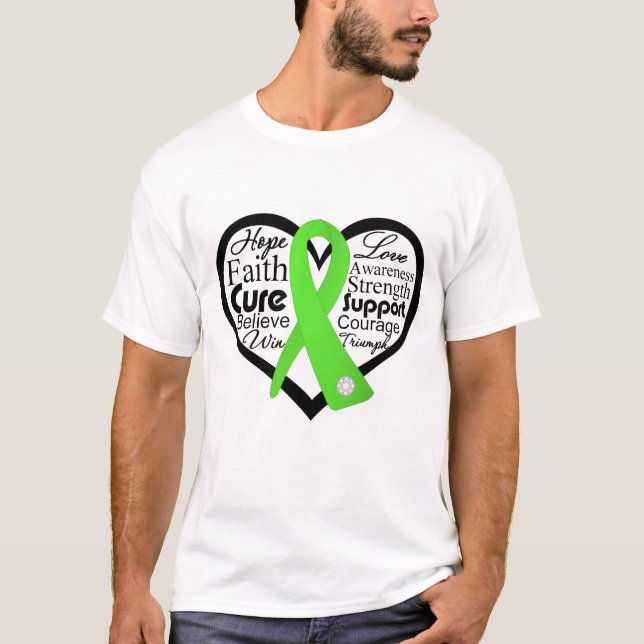 Lyme Disease Heart Ribbon Collage T-Shirt (Front)