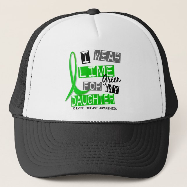 Lyme Disease I Wear Lime Green For My Daughter 37 Trucker Hat (Front)