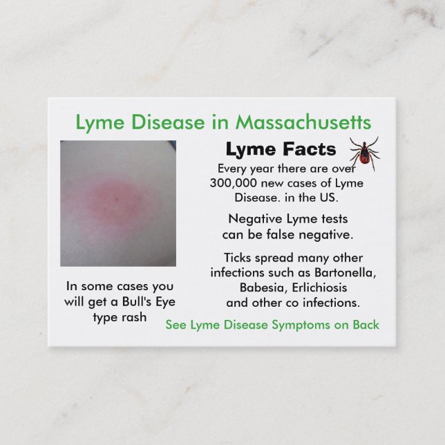 Lyme Disease in Massachusetts Information Cards (Front)