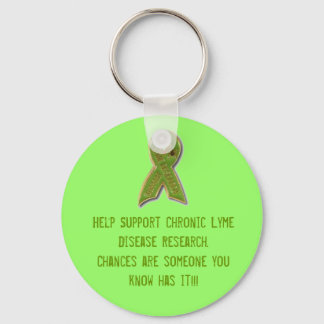 lyme disease ribbon, Help Support Chronic Lyme ... Key Ring