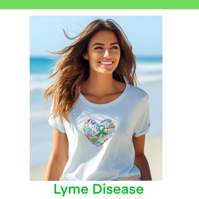 Lyme Disease Support and Awareness, Womans Plus Plus Size T-Shirt (Lyme Disease, Green Ribbon, Womans Plus)