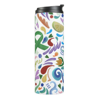 Lyme Disease Support Green Ribbon Advocacy Thermal Tumbler