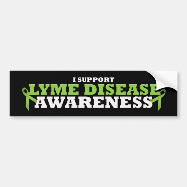Lyme Disease Support Ribbon Bumper Sticker (Front)