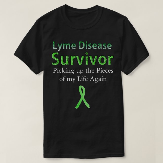 Lyme Disease Survivor Black Tshirt (Design Front)