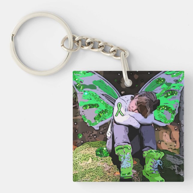 Lyme Disease Warrior Angel or Fairy Key Chain (Front)