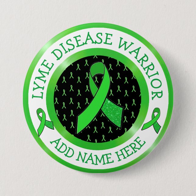 Lyme Disease Warrior  Ribbon Support Button (Front)