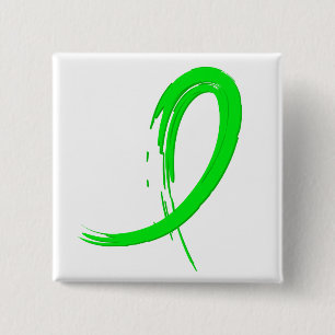 Lyme Disease's Lime Green Ribbon A4 15 Cm Square Badge