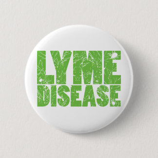 Lyme Green "Lyme Disease" design with ticks 6 Cm Round Badge