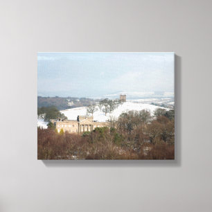 Lyme Hall and The Cage Winter Thank You Card Canvas Print