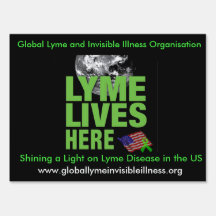 Lyme Lives Here Awareness Yard Signs for the US