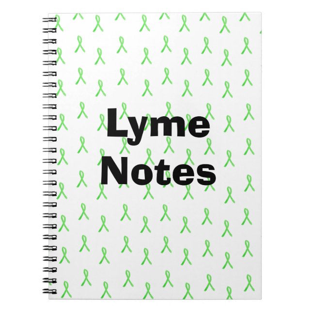 Lyme Notes Lyme Disease Awareness Ribbons Spiral Notebook (Front)