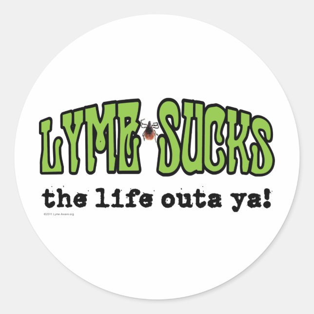 Lyme Sucks Classic Round Sticker (Front)
