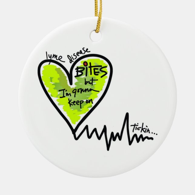 LymeAngels /  Lyme Bites! Ceramic Tree Decoration (Front)
