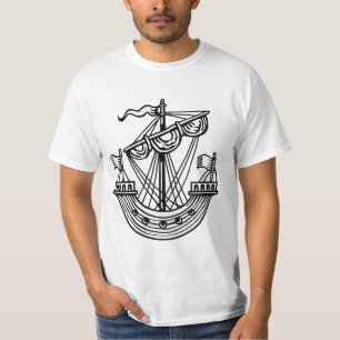 Lymphad (Heraldic Ship) - Black T-Shirt