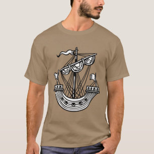 Lymphad (Heraldic Ship) - Black T-Shirt