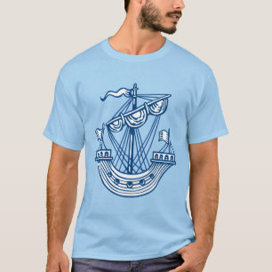 Lymphad (Heraldic Ship) - Indigo Style Blue T-Shir T-Shirt
