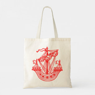 Lymphad (Heraldic Ship) - Red Tote Bag