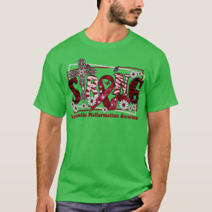 Lymphatic Malformation Awareness cross ribbon Stro T-Shirt