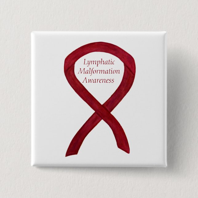 Lymphatic Malformation Awareness Ribbon Custom Pin (Front)