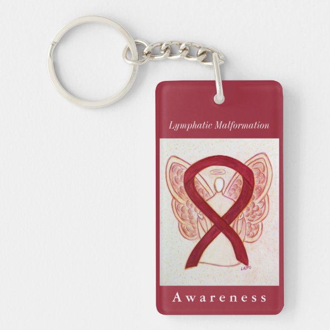 Lymphatic Malformation Awareness Ribbon Keychain (Front)