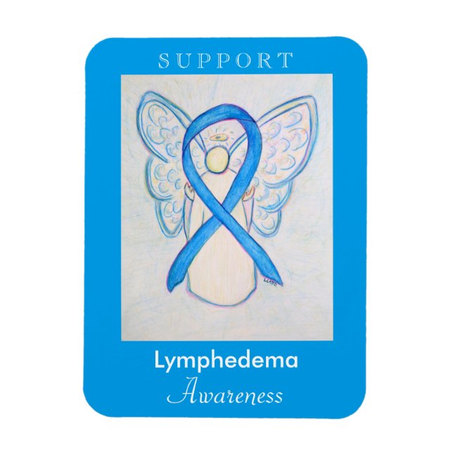 Lymphedema Awareness Ribbon Angel Custom Magnet (Vertical)