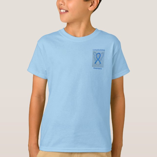 Lymphedema Awareness Ribbon Angel Custom Tee (Front)