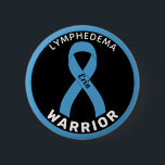 Lymphedema Warrior Ribbon Black Button<br><div class="desc">Lymphedema Warrior Ribbon Black Button for awareness and support for people with lymphedema.</div>