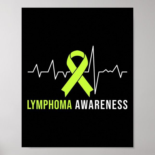 Lymphoma Awareness Heartbeat  Poster (Front)
